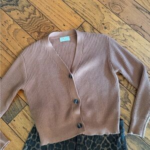 Poof! Women's Tan Cardigan Sweater